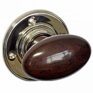 walnut brown bakelite art deco door knob set