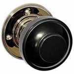 black bakelite art deco door knob set