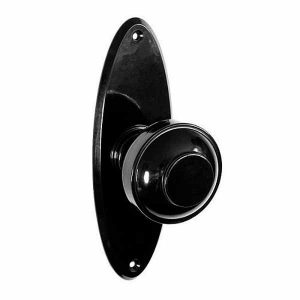 black bakelite art deco door knob set