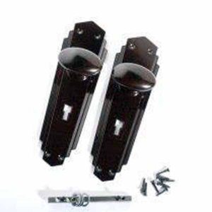 walnut brown bakelite art deco door knob set