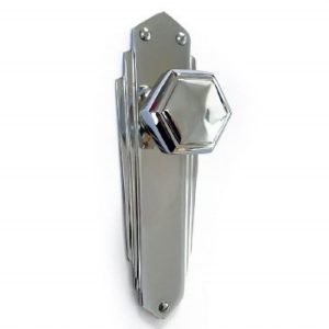 Art deco Chrome door knob set