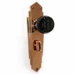 Walnut Brown Knobs on Copper Deco Plates