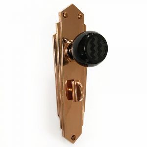 Black knobs on Copper Deco Plates