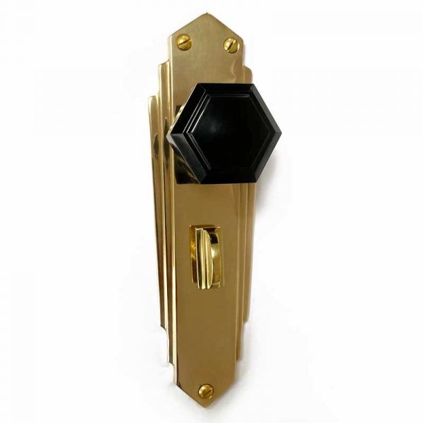 Black bathroom knob set